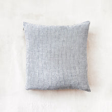 Load image into Gallery viewer, Linen Pillow in Thin Black Stripe