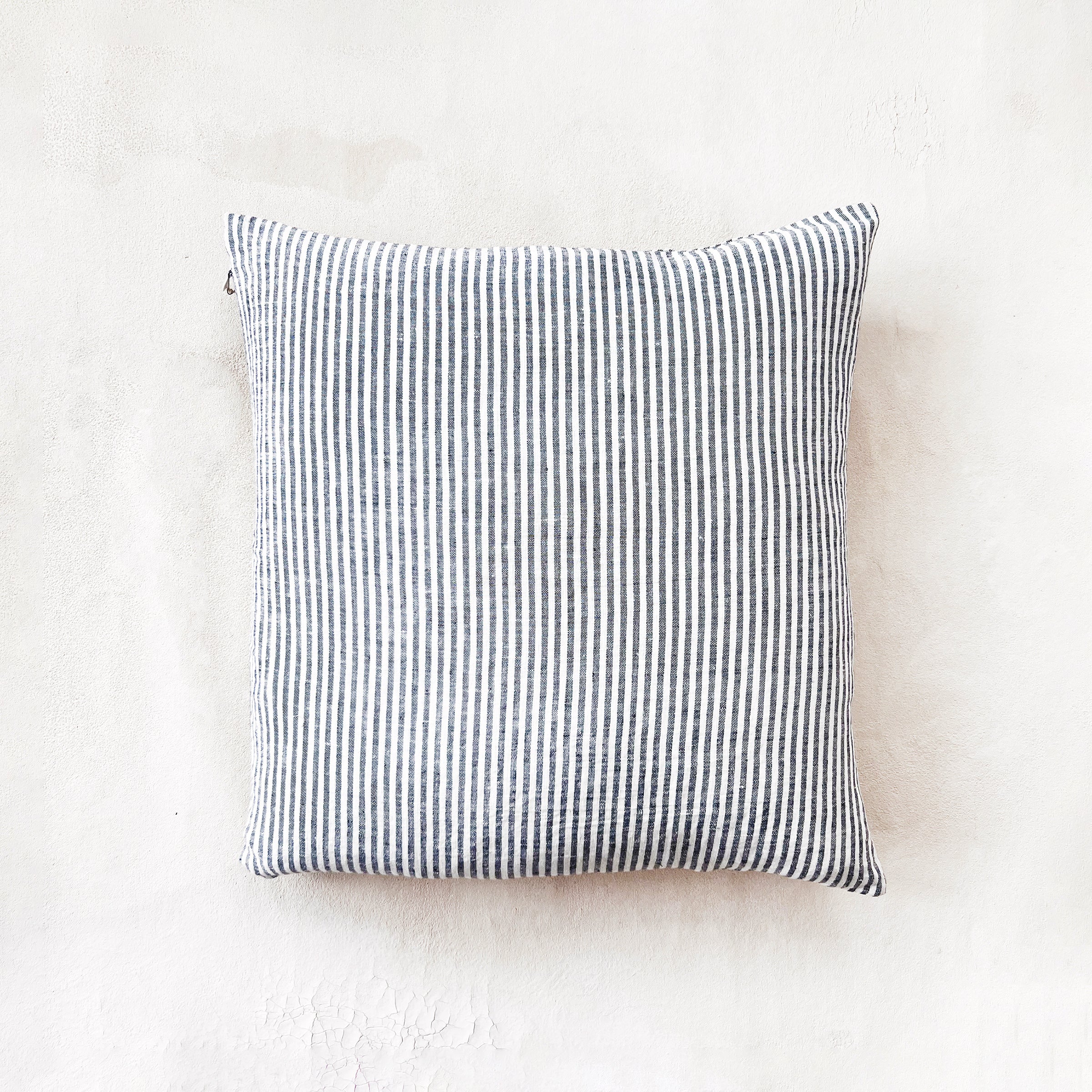 Linen Pillow in Thin Black Stripe