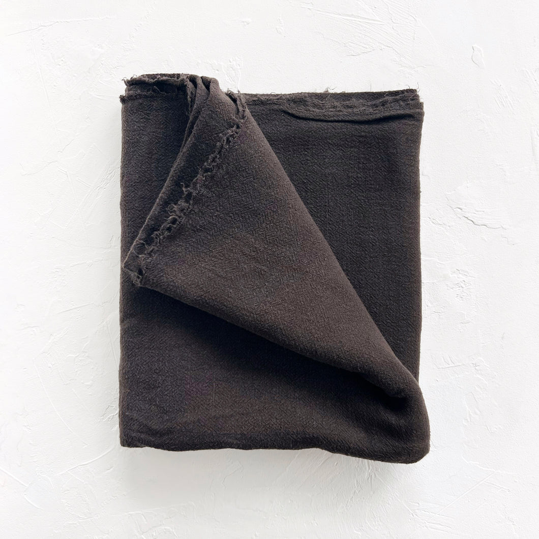 Raw Linen Tablecloth in Brown