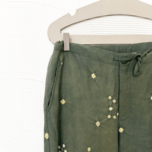 Load image into Gallery viewer, Silk Bandhani Trousers in Leaf Green