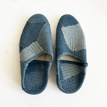 Load image into Gallery viewer, Kantha Patchwork Slippers in Denim