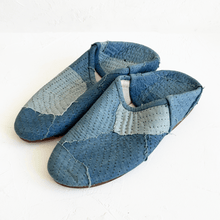Load image into Gallery viewer, Kantha Patchwork Slippers in Denim