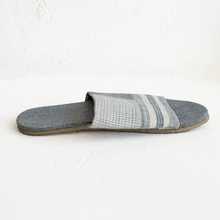 Load image into Gallery viewer, Patchwork Slippers in Indigo Grid