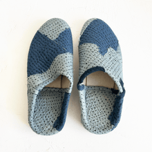 Load image into Gallery viewer, Kantha Patchwork Slippers in Denim