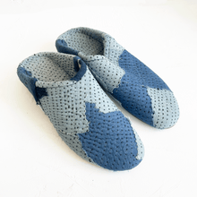 Load image into Gallery viewer, Kantha Patchwork Slippers in Denim