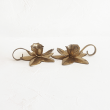 Load image into Gallery viewer, Brass Lotus Candle Holder