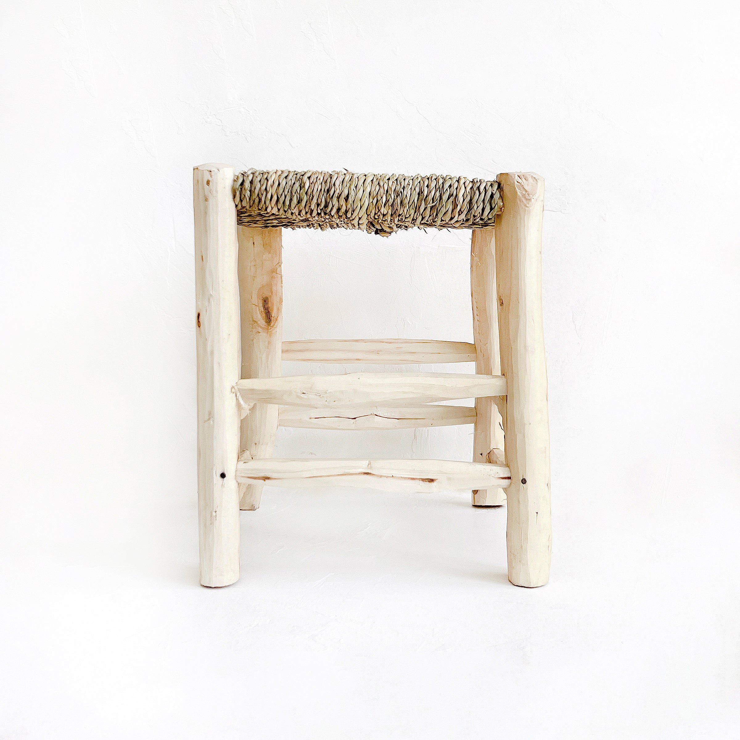 Moroccan Straw Bench