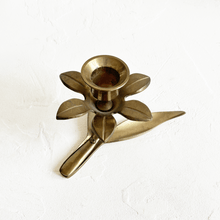 Load image into Gallery viewer, Brass Flower Candleholder