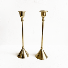 Load image into Gallery viewer, Taper Brass Candlestick Holder Set