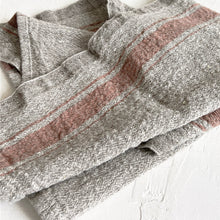 Load image into Gallery viewer, Beige Stripe Vintage Linen Kitchen Towel