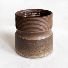 Load image into Gallery viewer, Wide Ribbed Vase in Chocolate Brown