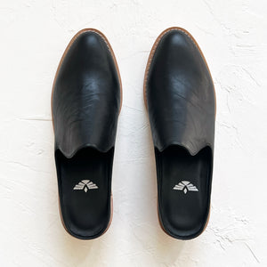 Michelle Leather Mule in Black