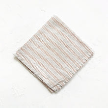 Load image into Gallery viewer, Linen Napkin in Hazelnut Stripe