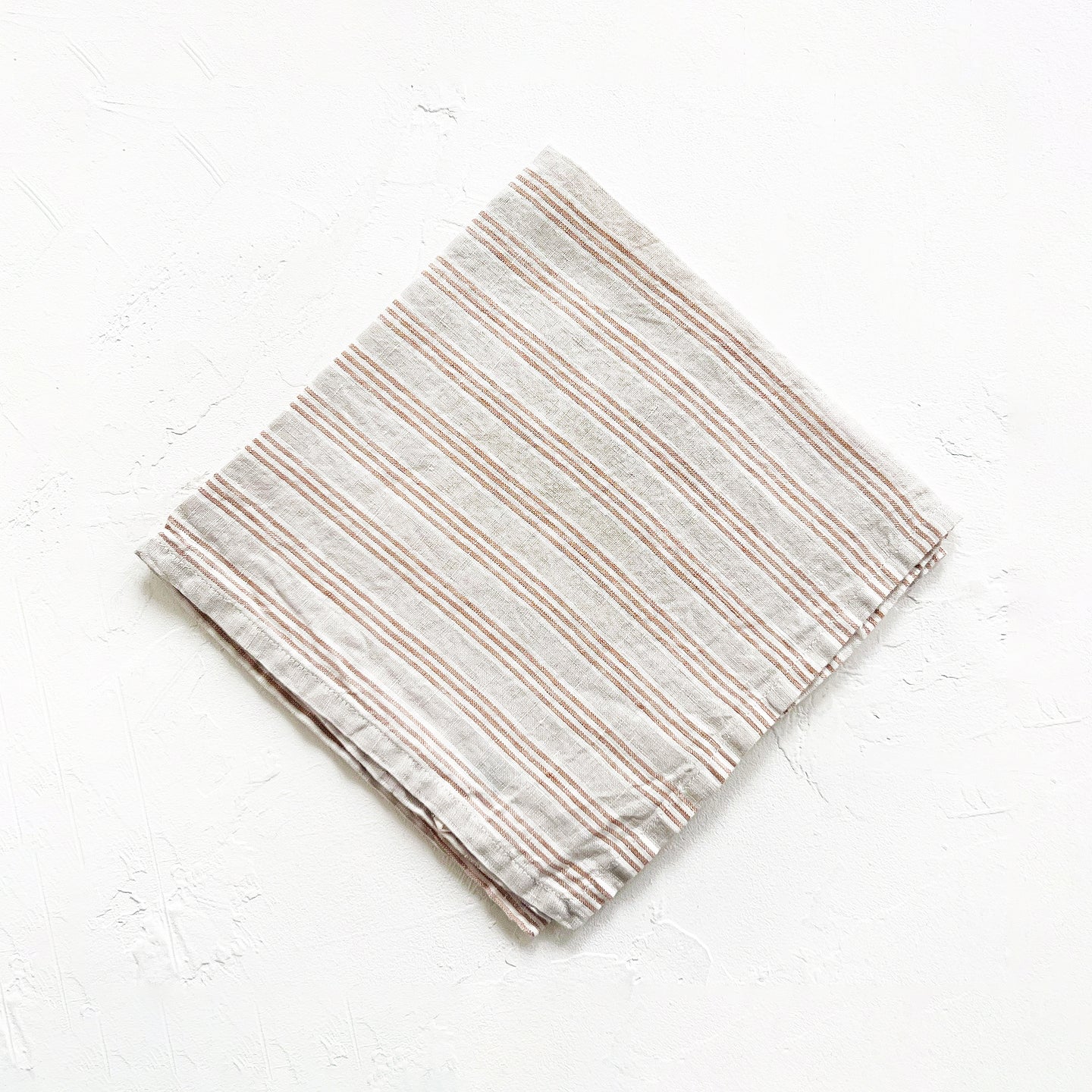 Linen Napkin in Hazelnut Stripe