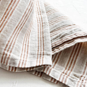 Linen Napkin in Hazelnut Stripe