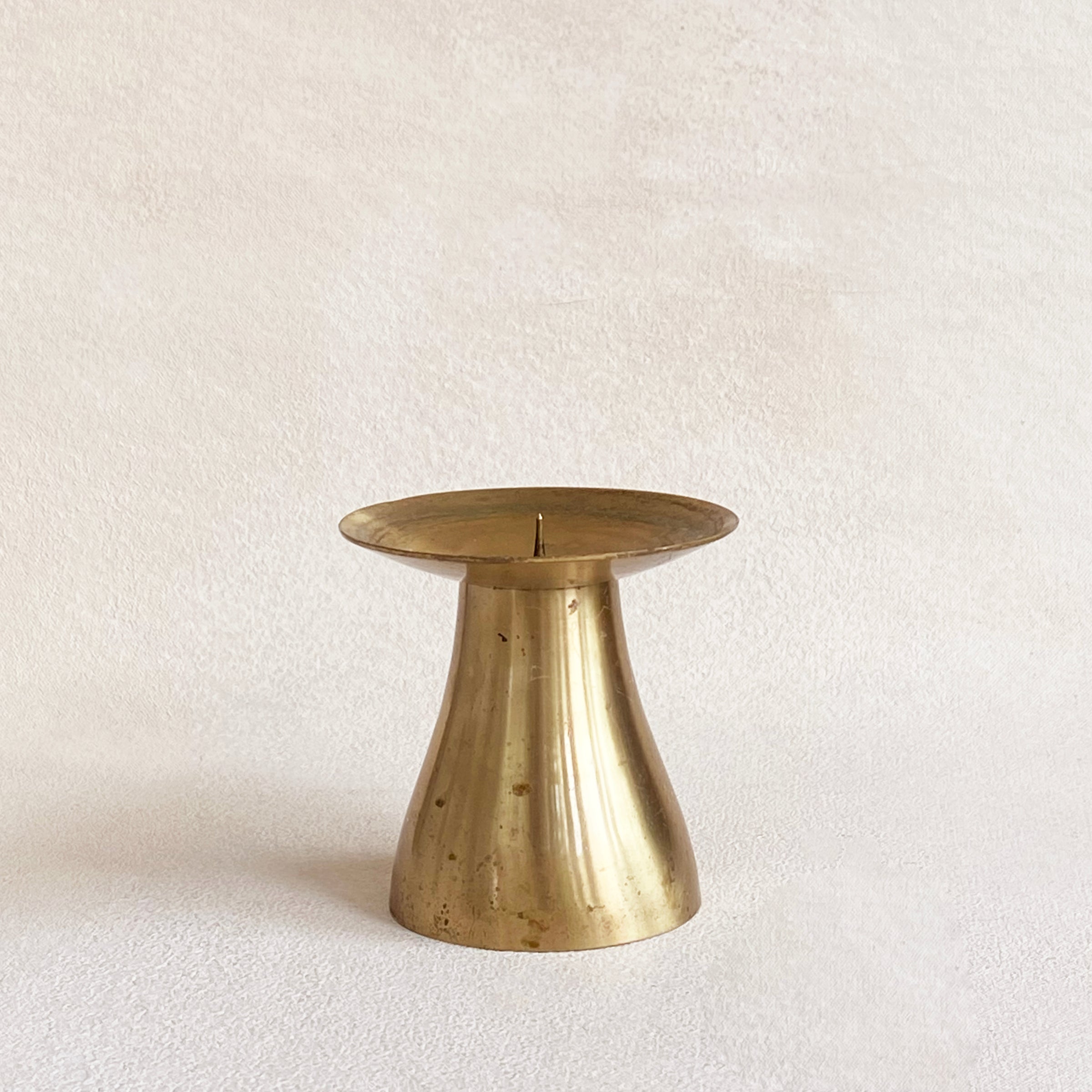 Vintage Brass Pillar Candle Holder