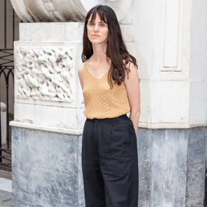 Textured V Top in Camel