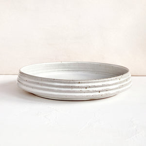 Ribbed Serving Platter in Gray