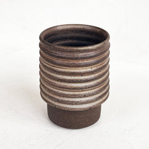 Textured Tumbler in Cream and Brown