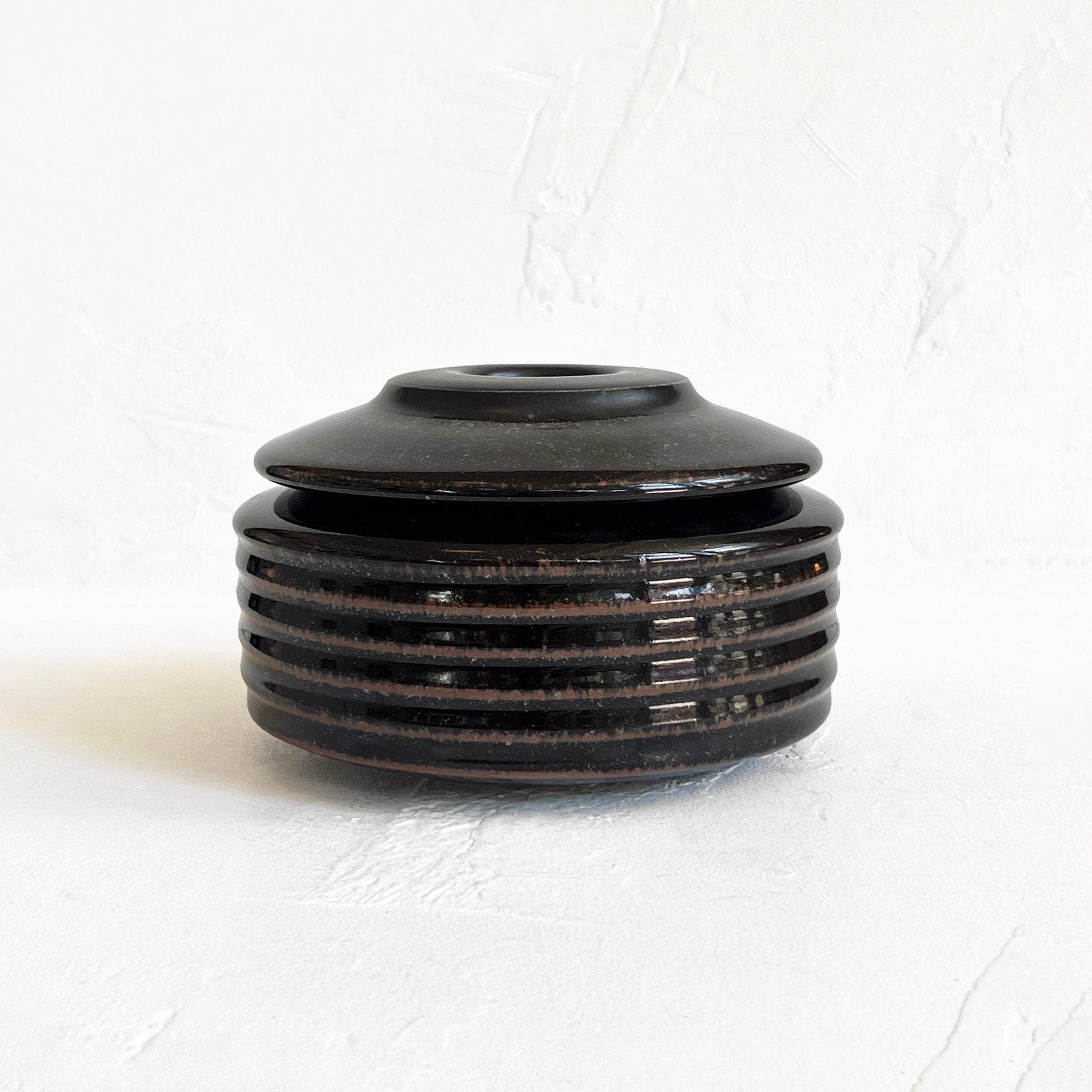 Lidded Vessel in Glossy Black