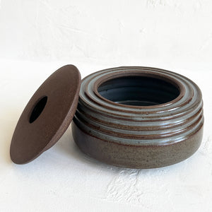 Lidded Vessel in Glossy Brown