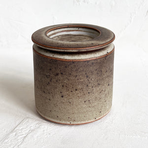 Lidded Vessel in Cream and Brown