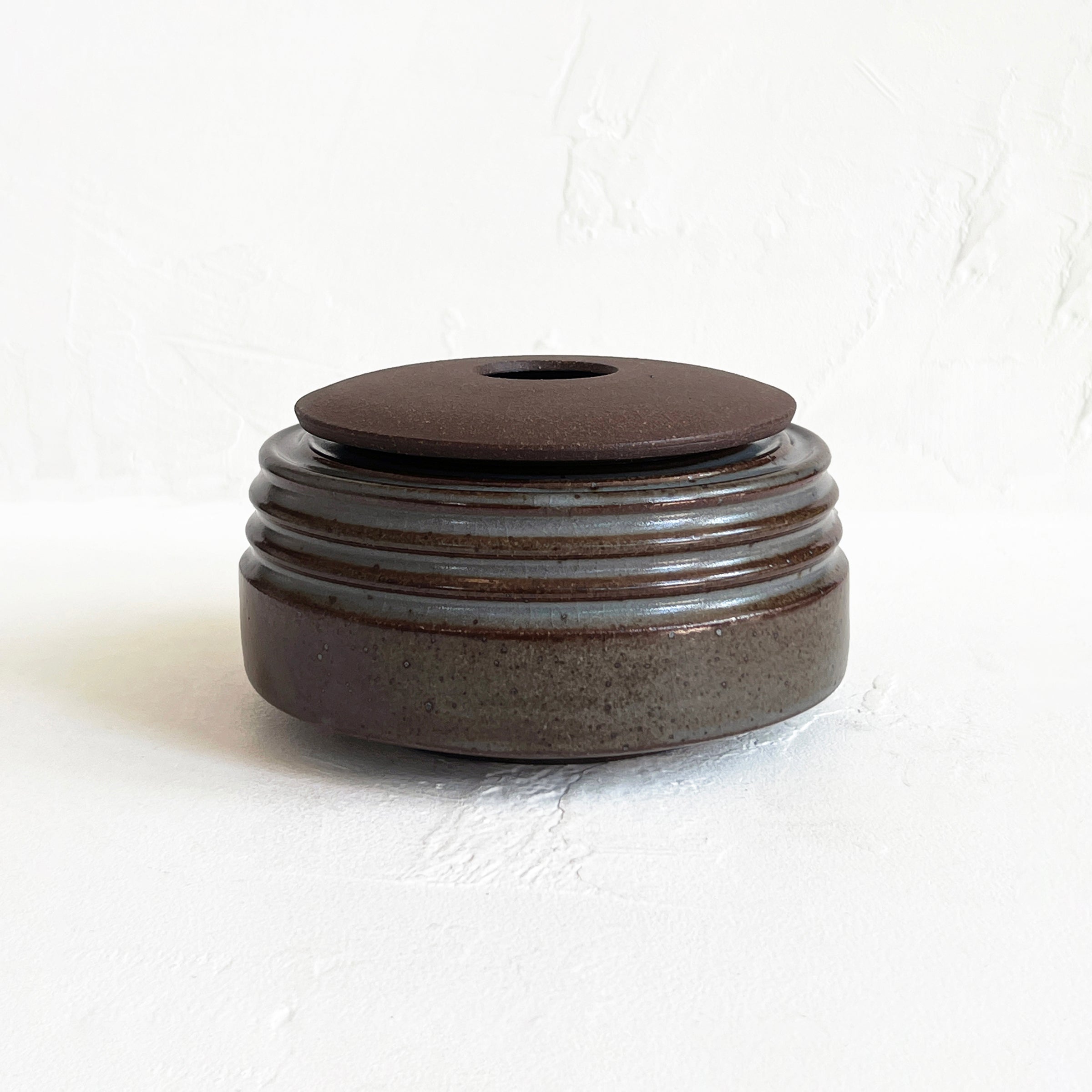 Lidded Vessel in Glossy Brown