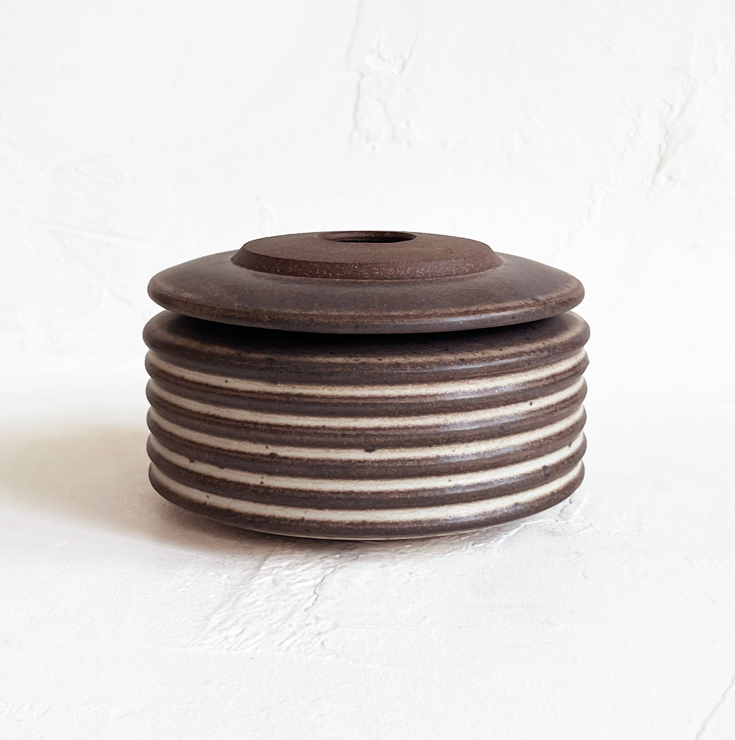 Lidded Vessel in Brown
