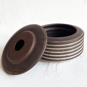 Lidded Vessel in Brown
