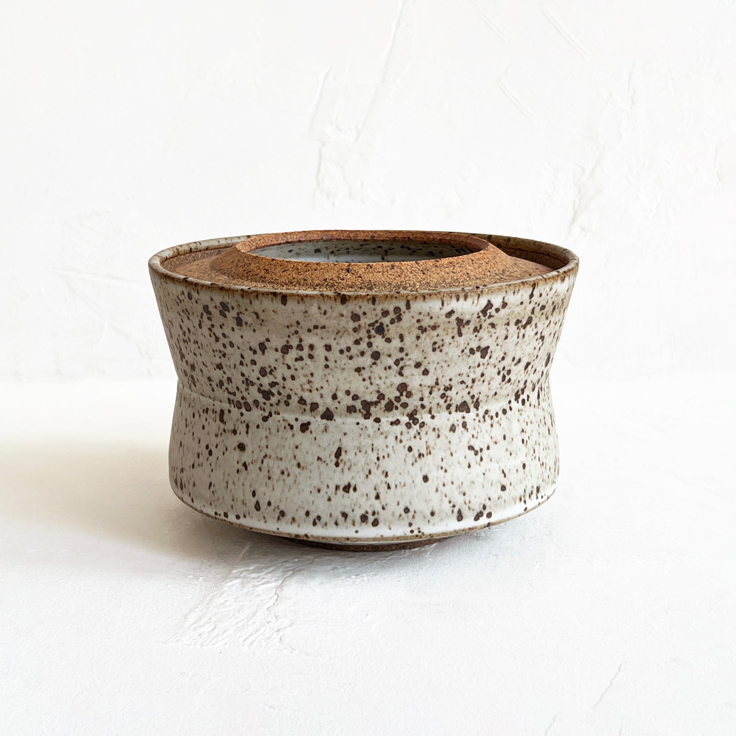 Lidded Vessel in Speckled White
