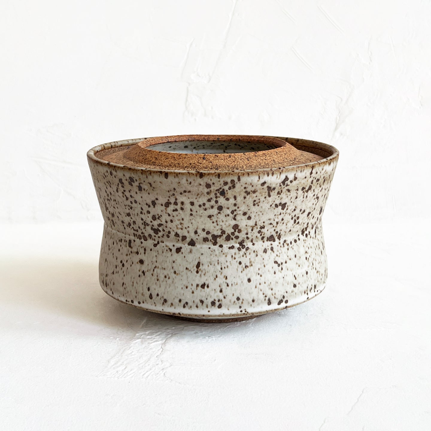 Lidded Vessel in Speckled White