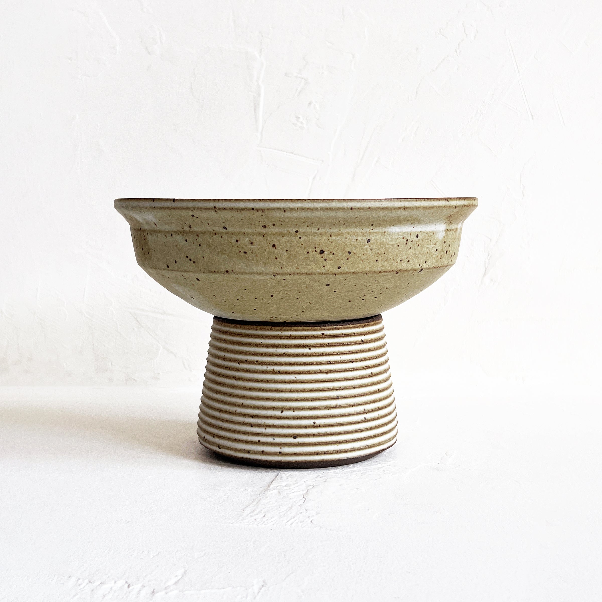Tall Pedestal Bowl in Warm White