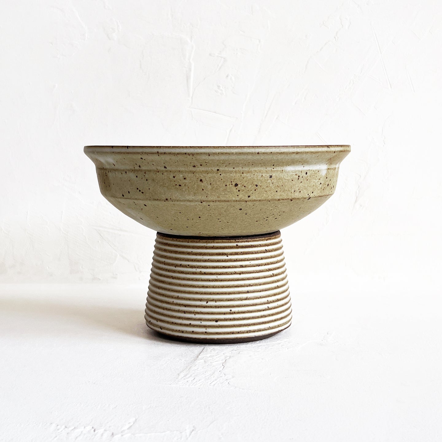 Tall Pedestal Bowl in Warm White