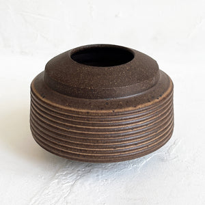 Ribbed Vessel in Brown