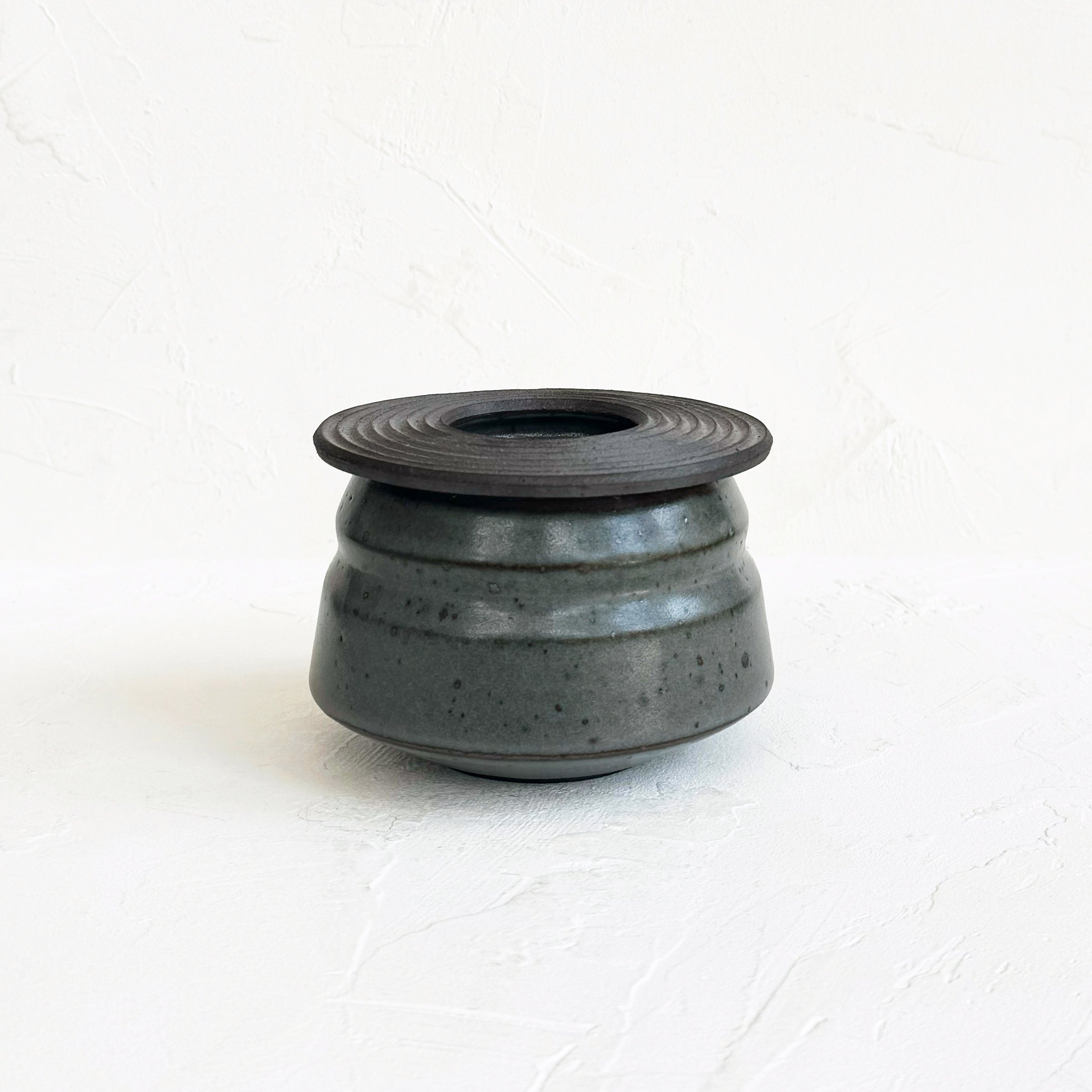 Archer Lidded Vessel in Slate Blue