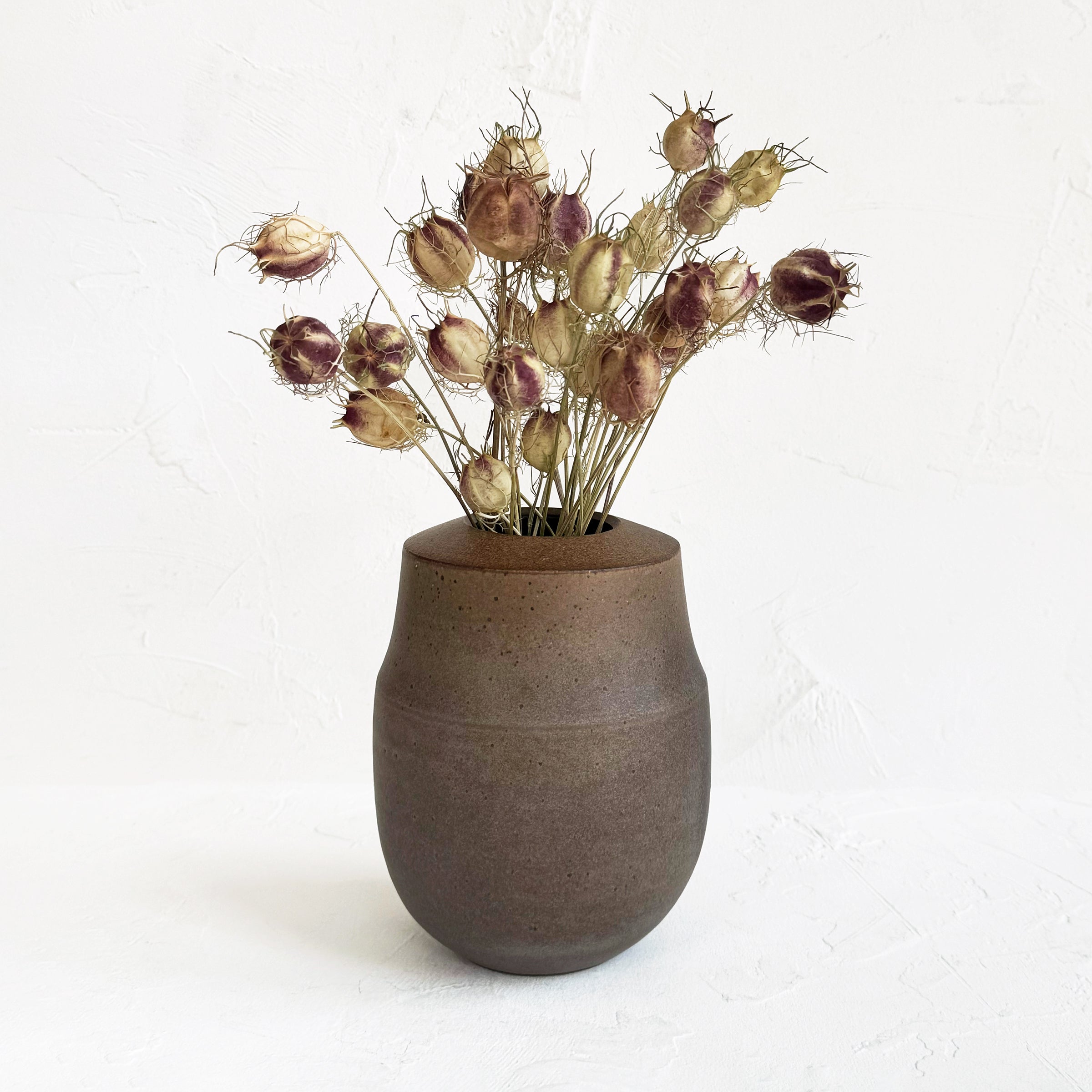 Archer Collared Vase in Brown