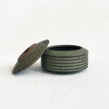 Load image into Gallery viewer, Archer Speckled Lidded Vessel in Olive