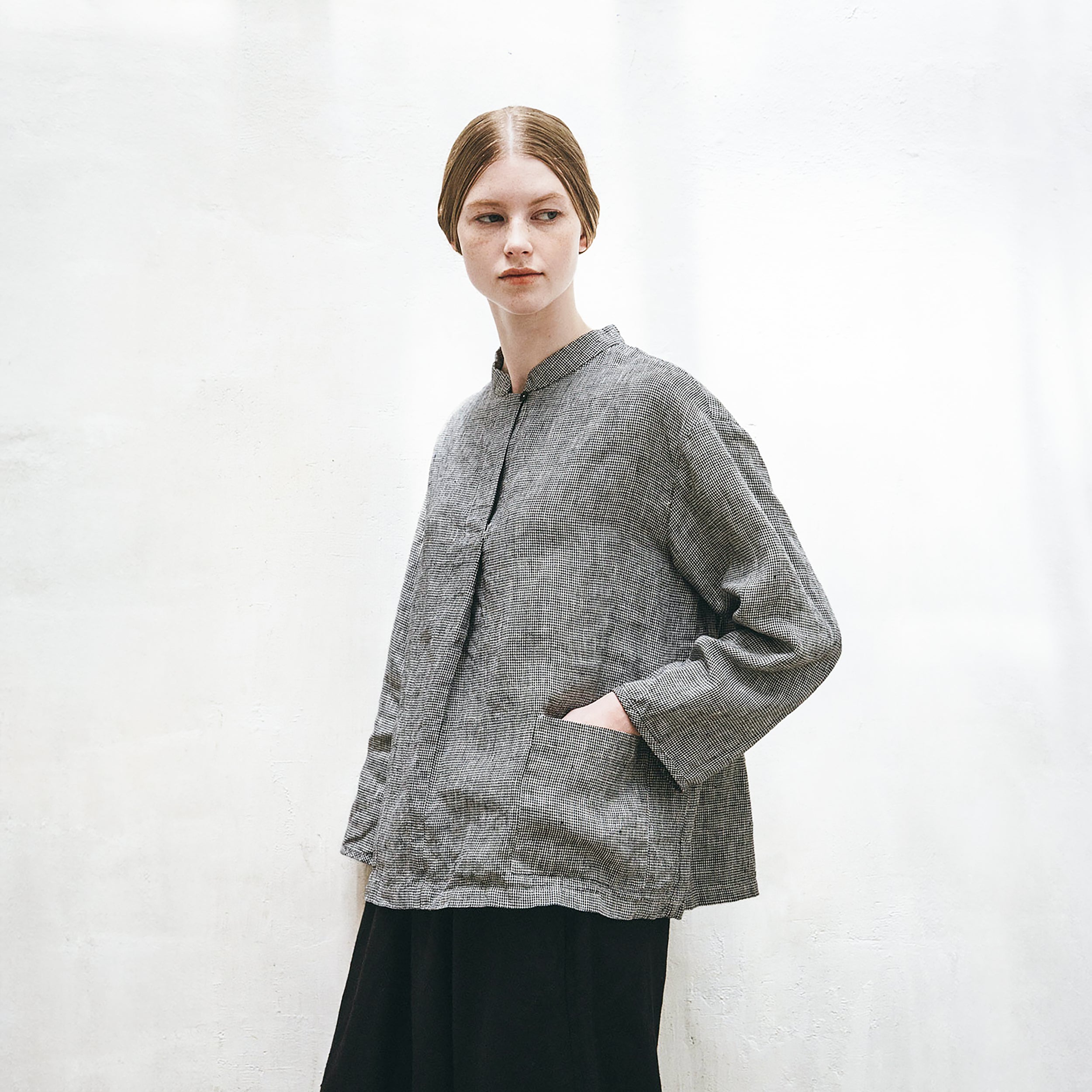 Olivia Blouse in Houndstooth