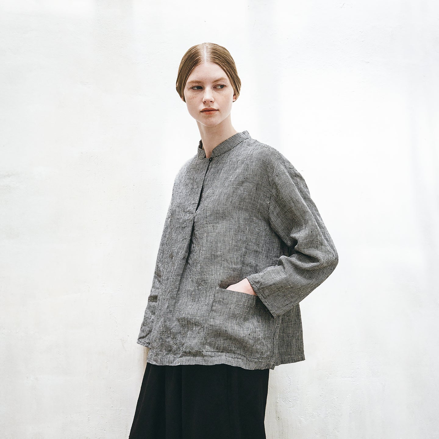 Olivia Blouse in Houndstooth