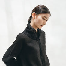 Load image into Gallery viewer, Linen Knit Scarf in Black