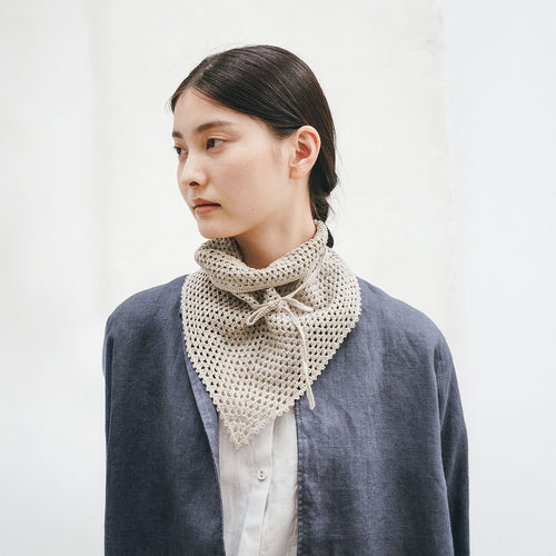 Linen Knit Scarf in Natural