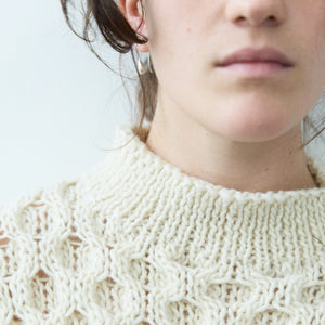 Waffle Wool Sweater in Natural