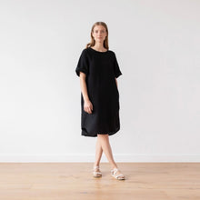 Load image into Gallery viewer, Luisa Linen Dress in Black