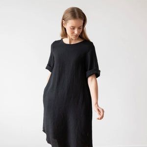 Luisa Linen Dress in Black