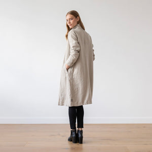 Long Fabio Linen Jacket in Natural