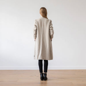 Long Fabio Linen Jacket in Natural