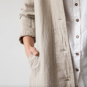 Long Fabio Linen Jacket in Natural