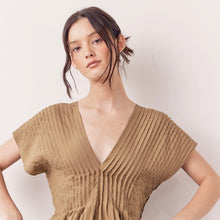 Load image into Gallery viewer, Pin-Tucked Midi in Tan