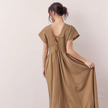 Load image into Gallery viewer, Pin-Tucked Midi in Tan