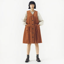 Load image into Gallery viewer, Organic Cord A Line Dress in Sienna